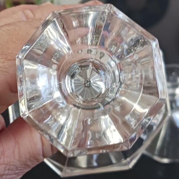 Set of 4 Crystal Candle Stick Holders 24% Lead Crystal Made in USA - Picture 4 of 4